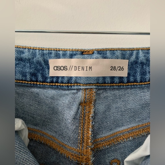 ASOS - Petite High Waist Slim Jeans w/ Asymmetrical Hem in Medium Blue (Size 28) - Picture 6 of 6